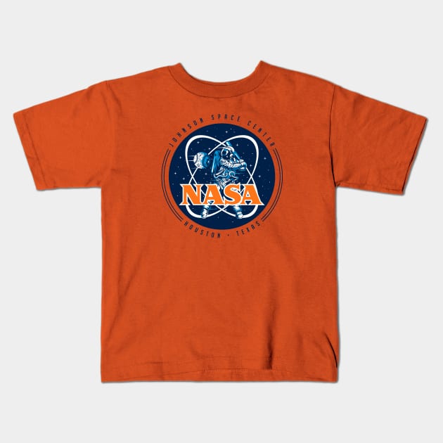 Retro NASA Astros Logo - Navy Blue Version Kids T-Shirt by Blake Dumesnil Designs